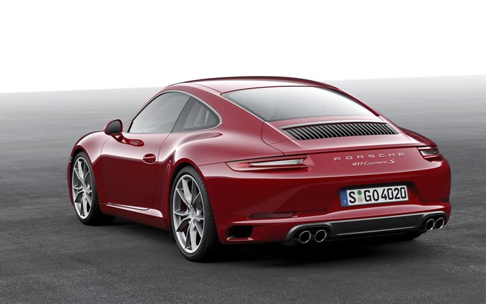 911, porsche, carrera, 2016, coupe, kırmızı, coupe s