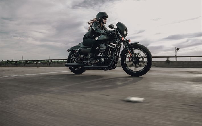 2016, Harley-Davidson, street500, 추적, 오토바이, 여자, 속도