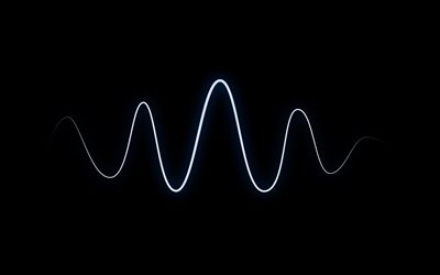 إشارة, موجة, بساطتها, خلفية سوداء, النيون
