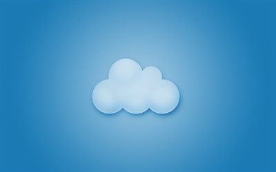 minimalism, blue background, the sky, the cloud