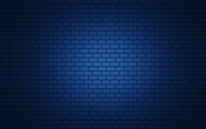 blue brick, backgrounds, texture, wall