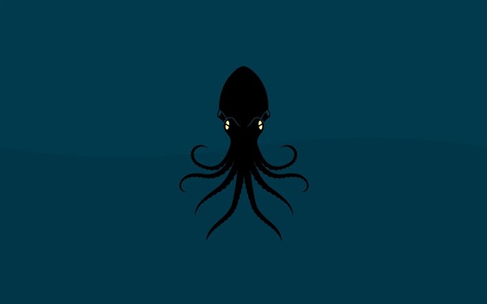 minimalism, background, octopus