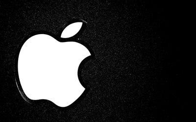 apple, izle, beyaz, logo, siyah arka plan