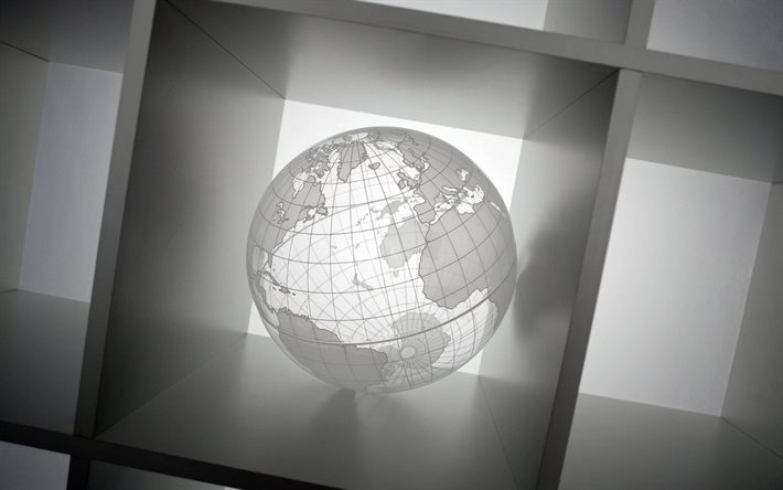 abstraction, the globe, grey background