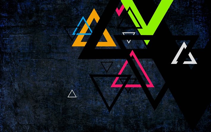 grunge, triangles, background, abstraction