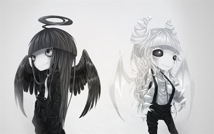 천사, 악마, 애니메이션, 캐릭터