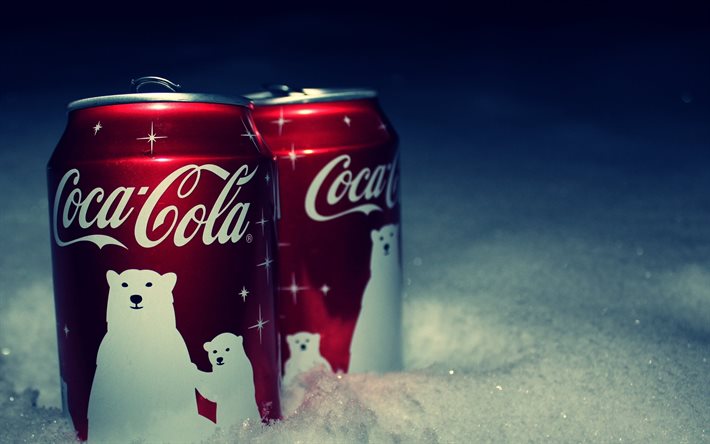 banks, snow, coca-cola, winter