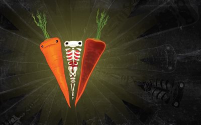 carrot, skeleton, minimalism, creative