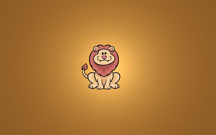 minimalism, lion, smile