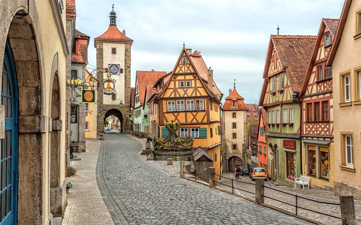 architecture, germany, old town, street