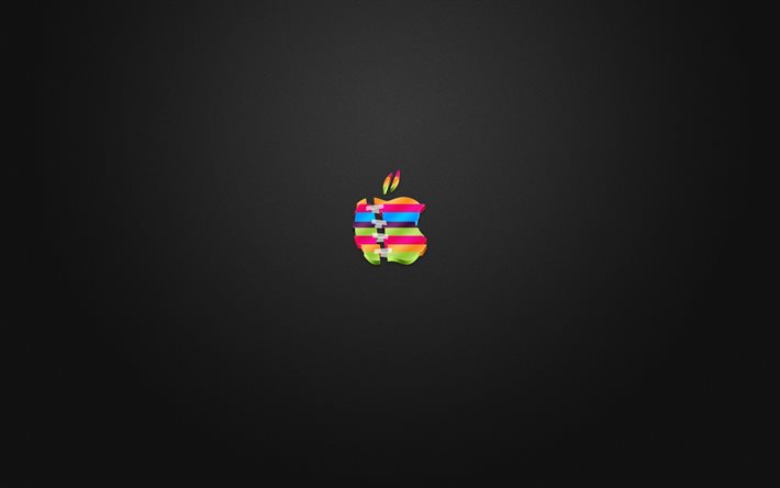 l'abstraction, la pomme, le minimalisme, l'arrière-plan sombre, apple