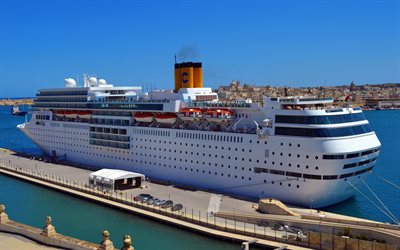 cruise liner, costa neo-romantic, port