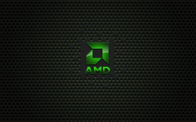 logotipo de amd, amd, fondo negro
