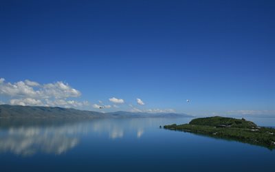 il lago sevan, armenia, paesaggio, lago sevan, il caucaso