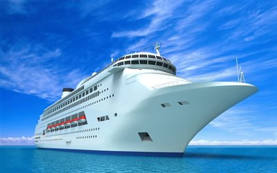 cruise liner, graphics, sea