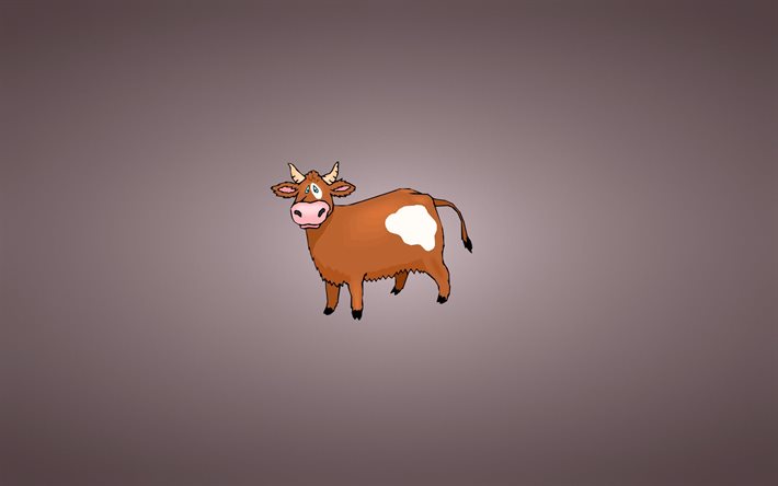 cow, minimalism, background