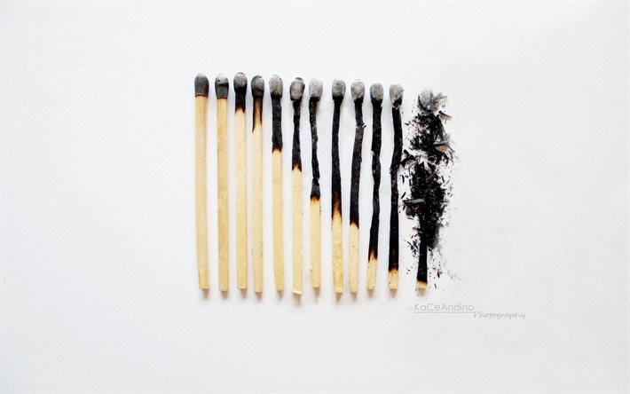 matches, grey background