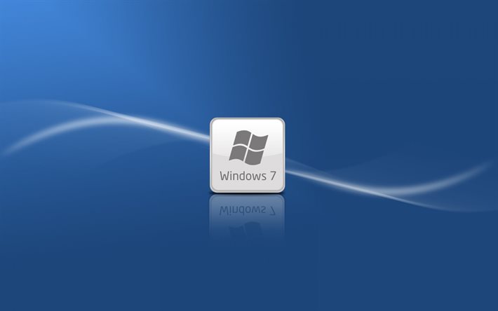 logotipo de windows, protector, siete, windows 7, se7en, fondo azul