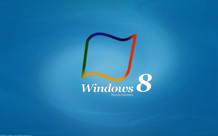 セイバー, windows8, ロゴ, 青色の背景