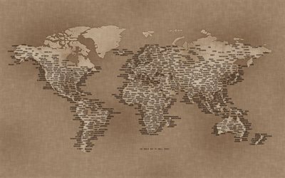 etiketter, karta över världen, stad