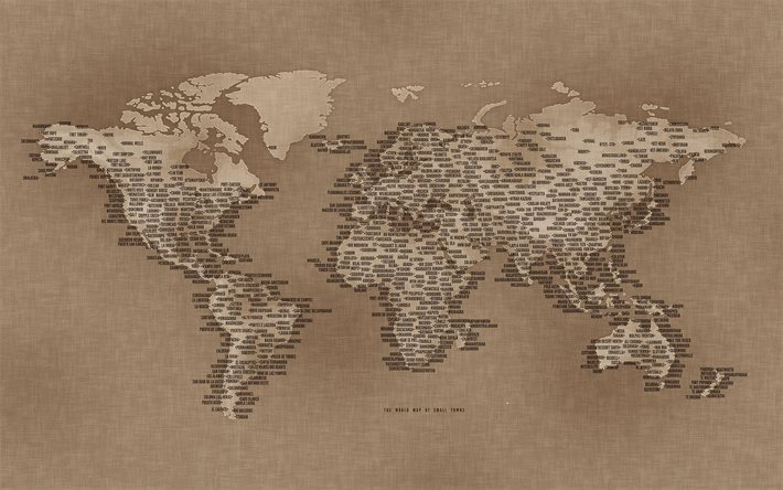 लेबल, दुनिया के नक्शे, शहर
