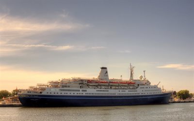 marco polo, port, cruise liner, pier