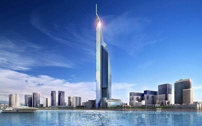 두바이, uae, 고층 빌딩