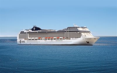 ship, cruise liner, msc magnifica, sea