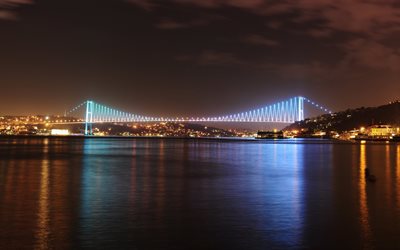 istanbul, marmaranmeri, silta, kalkkuna, yö