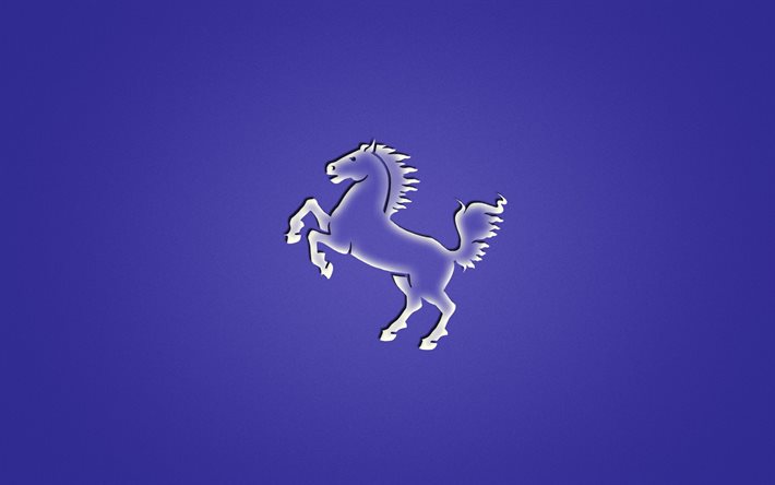 cavallo, il minimalismo, il cavallo, sfondo blu