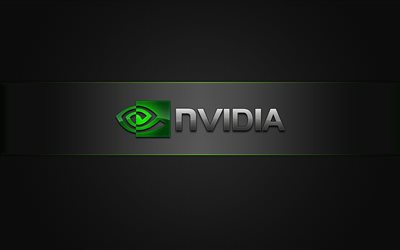 nvidia, شعار, خلفية رمادية