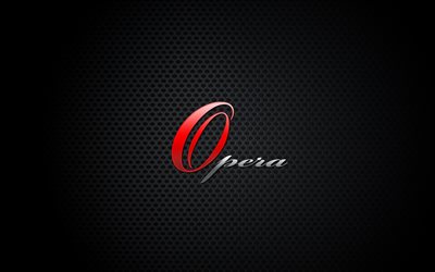 opera, opera browser, logo, schwarzer hintergrund, browser