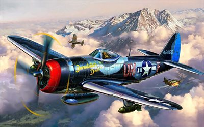 república p-47 thunderbolt, combatiente de la república, los p-47 thunderbolt, arte