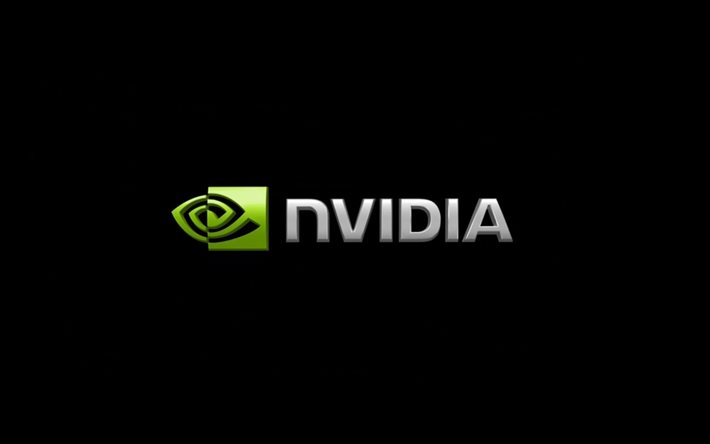 logo, nvidia, black background