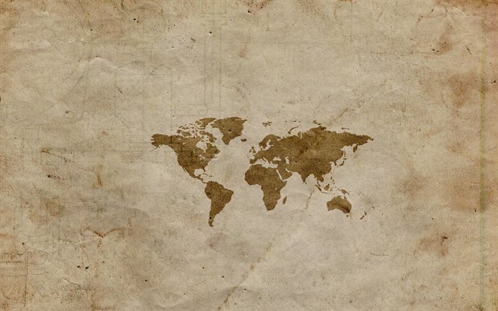 la vecchia carta, mappa del mondo, il minimalismo