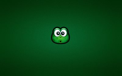 frog, minimalism, green background