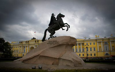 st petersburg, the city, russia, monument, the bronze horseman