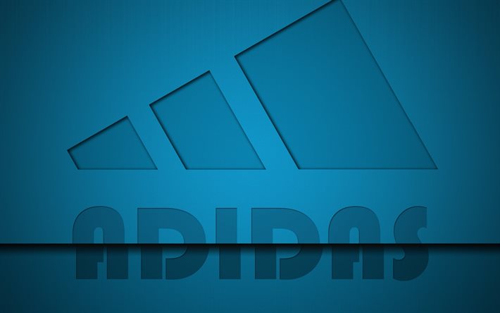fondo azul, el logo de adidas, adidas, estilo