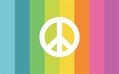 il pacifismo, arcobaleno, pacifico, segno, sfondo