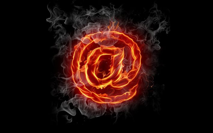 internet, symbol, fire