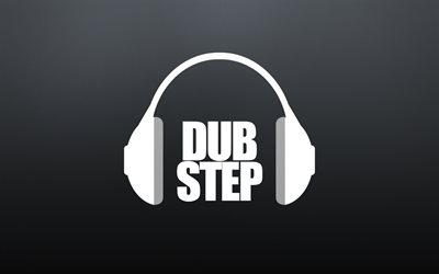 dubstep, headphones, grey background, minimalism