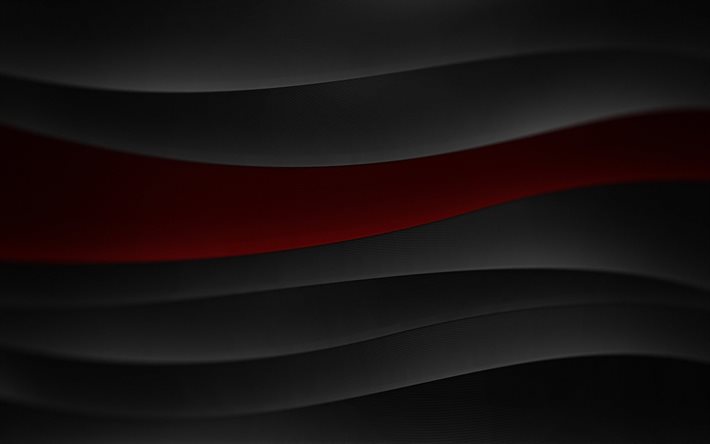 wave, red, black, abstraction