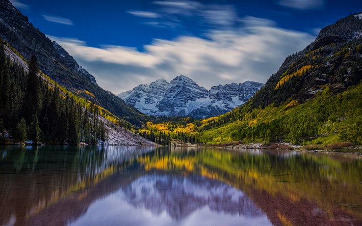 lake maroon, kestane rengi lake, ABD, dağlar