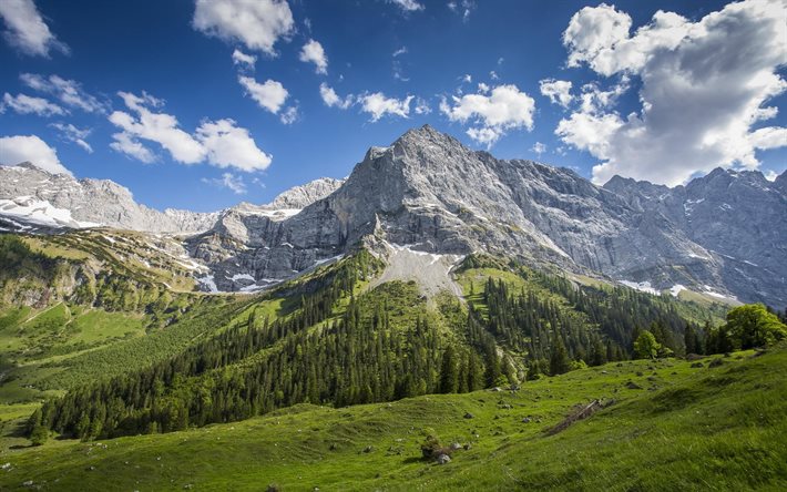 austria, tyrol, mountains, rock, summer