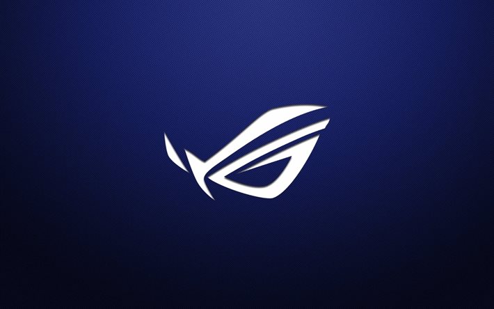 logotyp, asus, minimalism, blå bakgrund