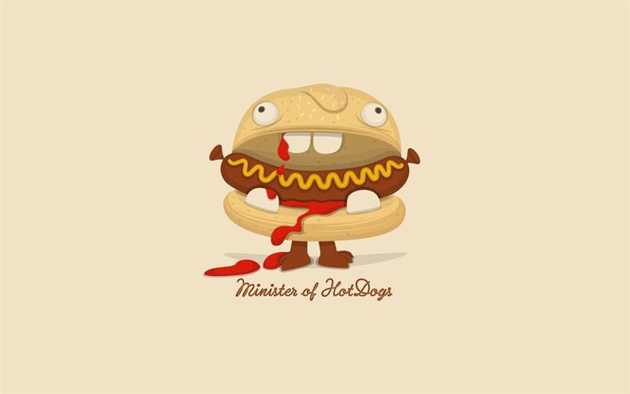 the minister, hot dogs, minimalism, character