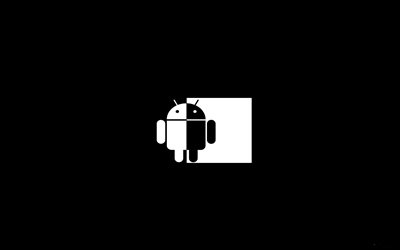 logotipo de android, fondo negro, android