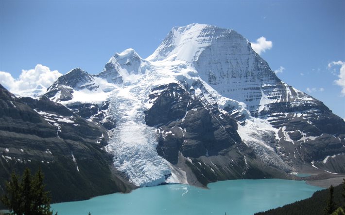 कनाडा, आसमान, झील, पहाड़ों, सुंदर दृश्यों