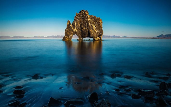 izlandalı rock, hvitserkur, İzlanda, peyzaj, Kuzey İzlanda