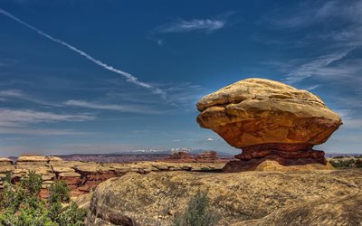 la pierre, le ciel, parc national de canyonlands, utah, états-unis